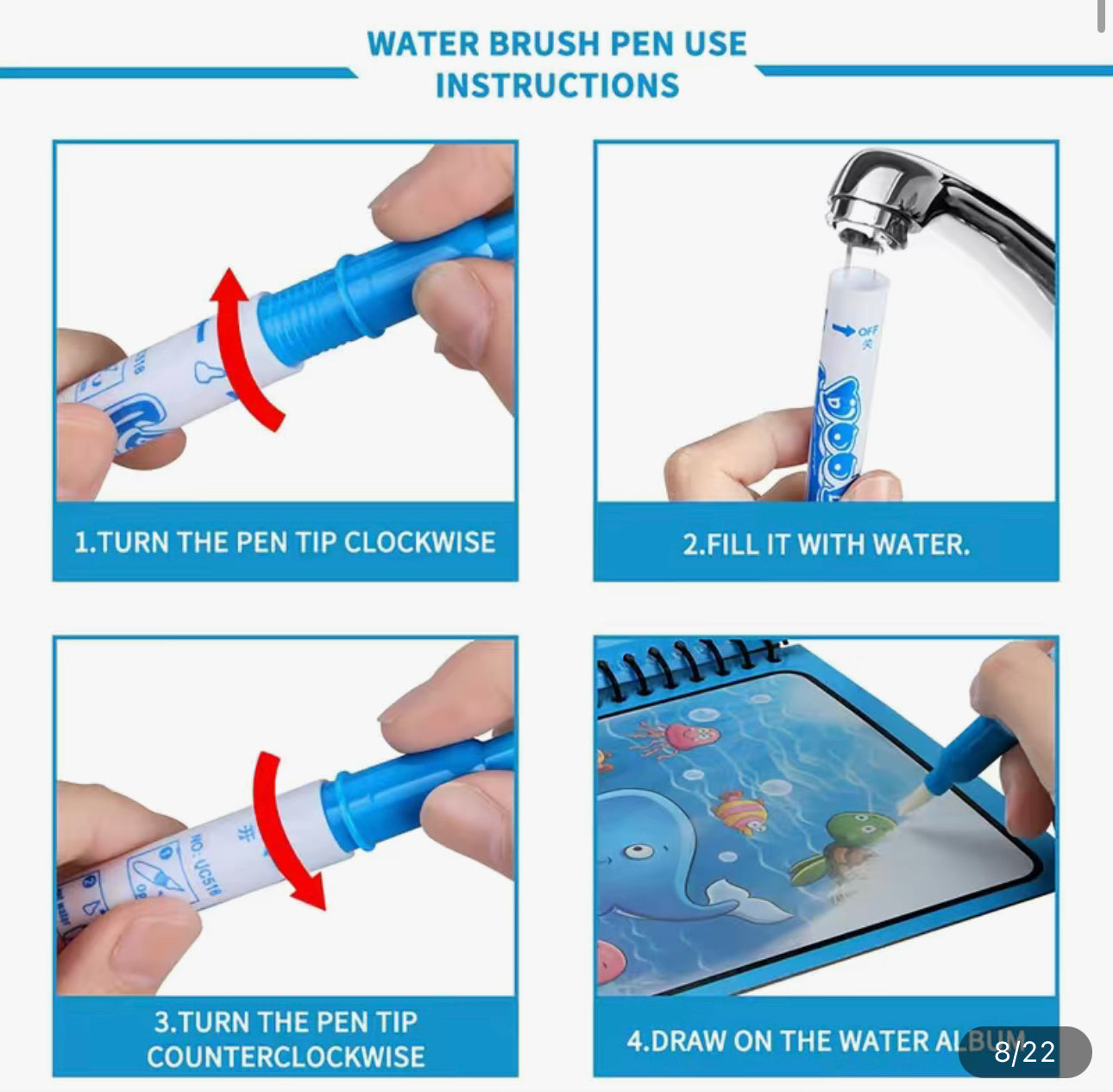 Libro de dibujo de agua mágica