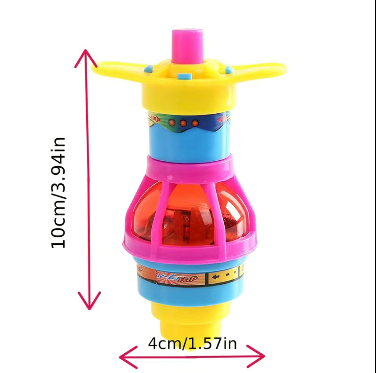 LED Light Up Flashing UFO Spinning Tops