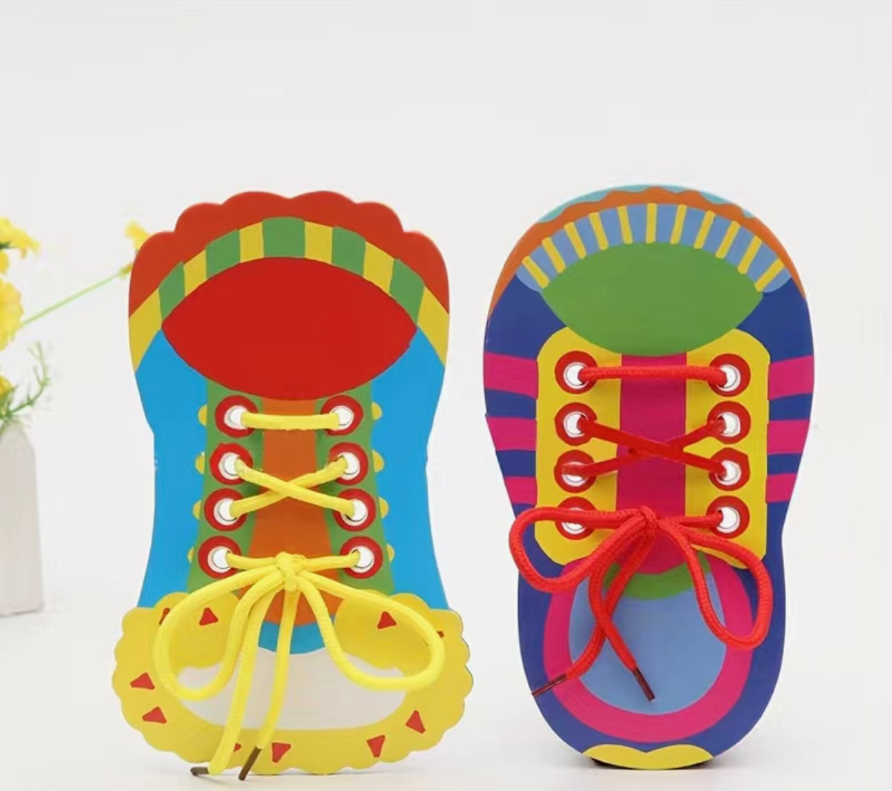 Enseñanza de enhebrar cordones de zapatos