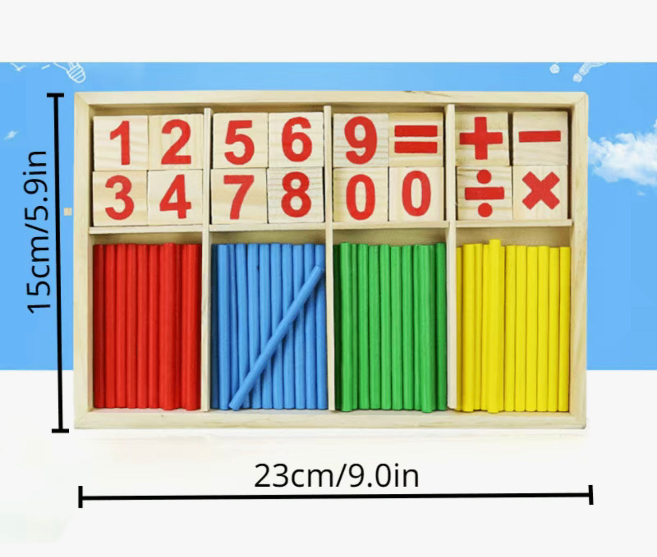 Juego de matemáticas de madera para contar
