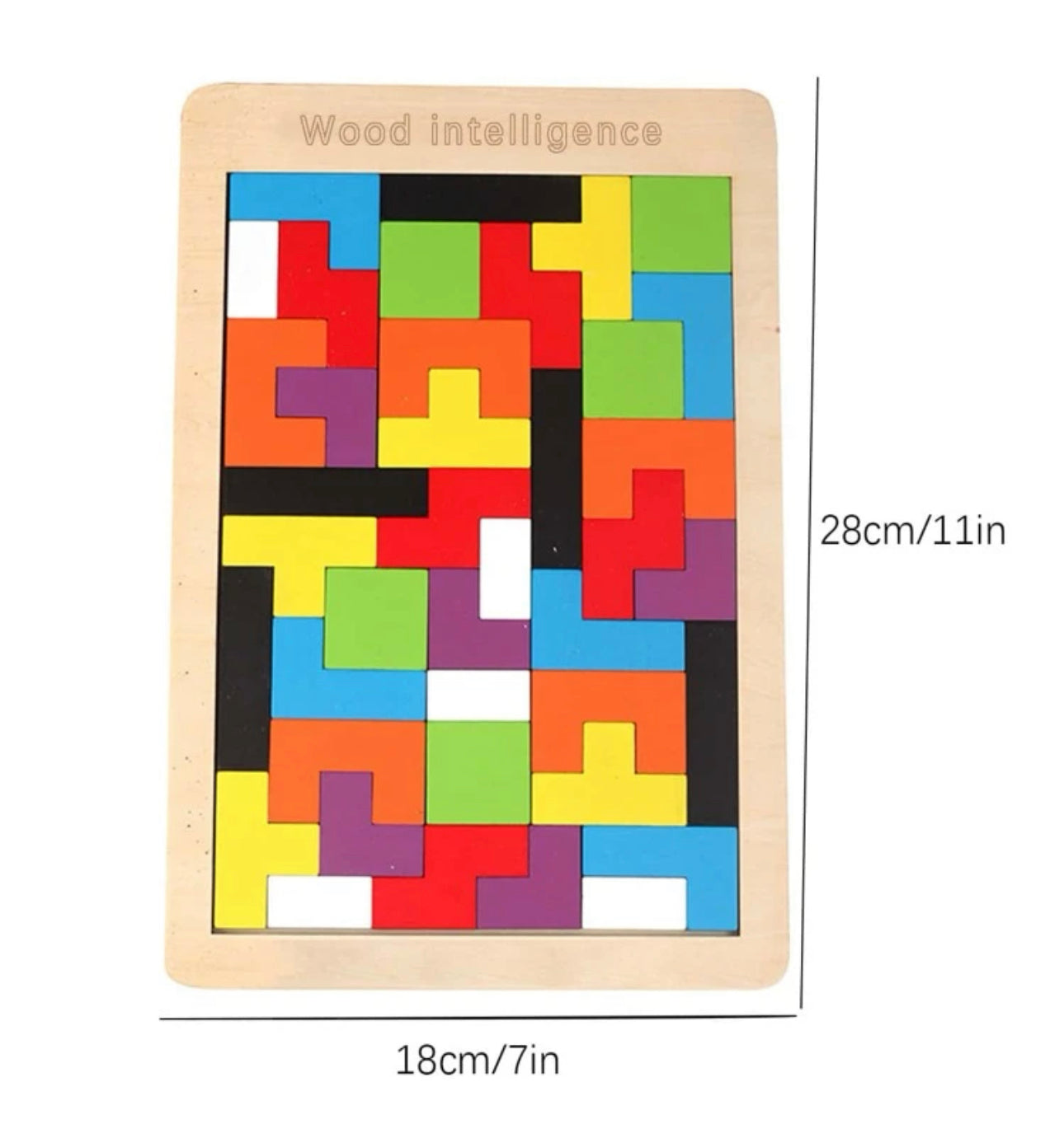 1 juego de bloques de rompecabezas de madera,