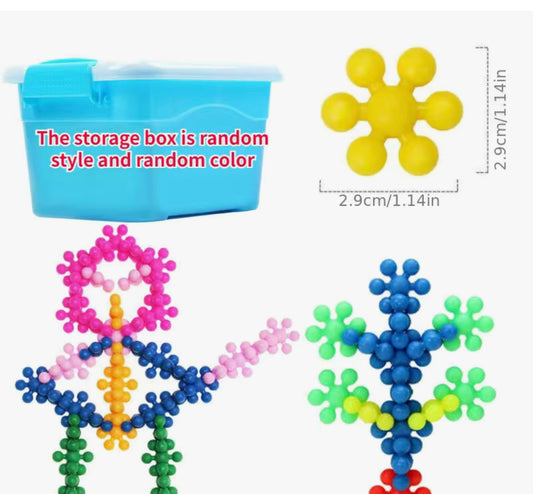 Plum Blossom Building Blocks 3D Rotating Snowflake