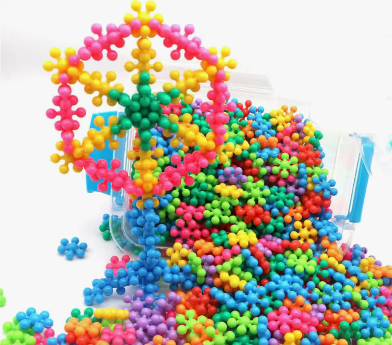 Bloques de construcción de flor de ciruelo Copo de nieve giratorio 3D