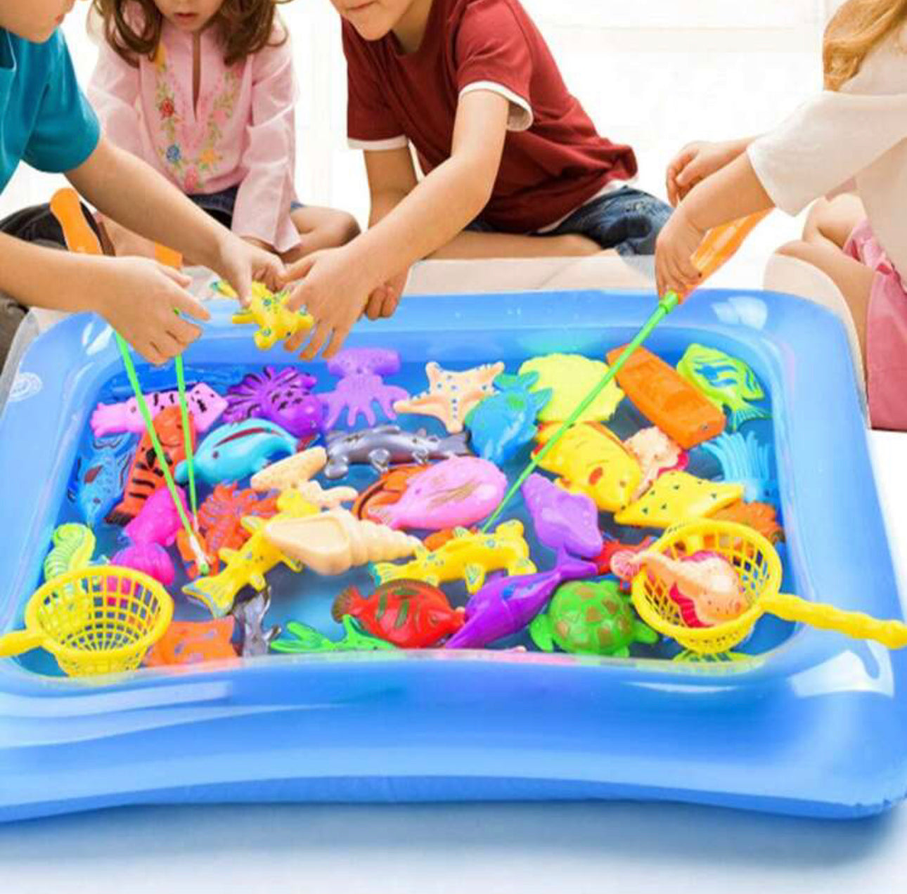 1set 40pcs Fishing Pool Toy Set With Magnetic Fishing Rod