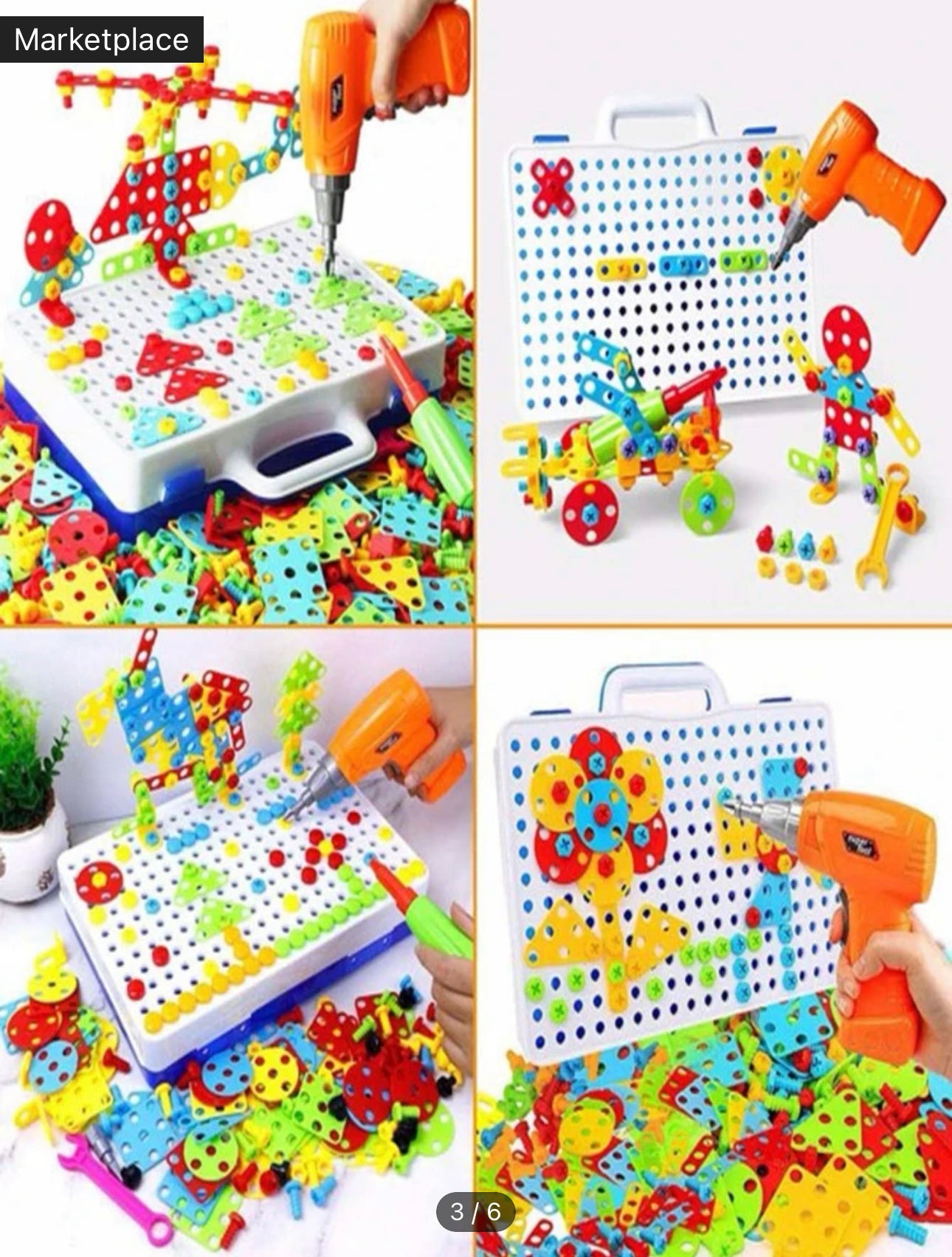 Juego de rompecabezas de taladro de juguete creativo de 237 piezas,