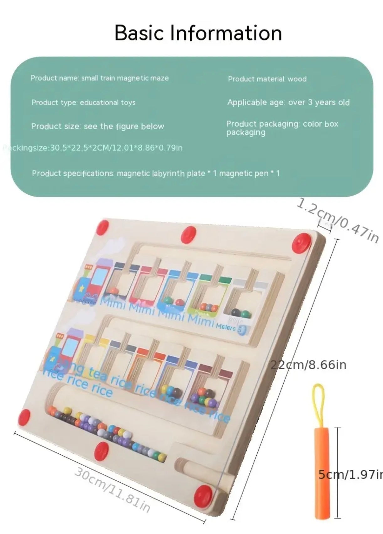 Vibrant Magnetic  Maze Wooden