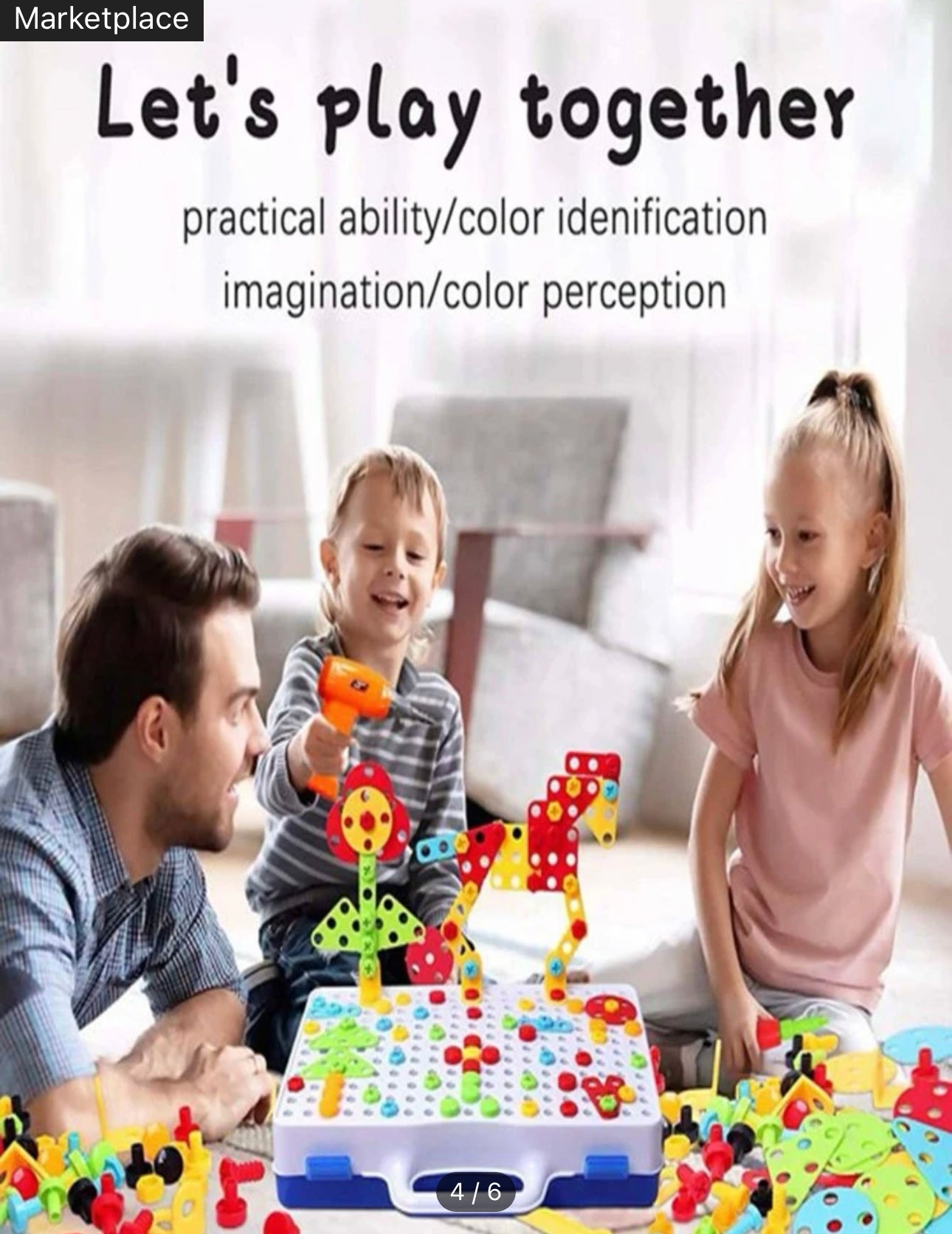 Juego de rompecabezas de taladro de juguete creativo de 237 piezas,