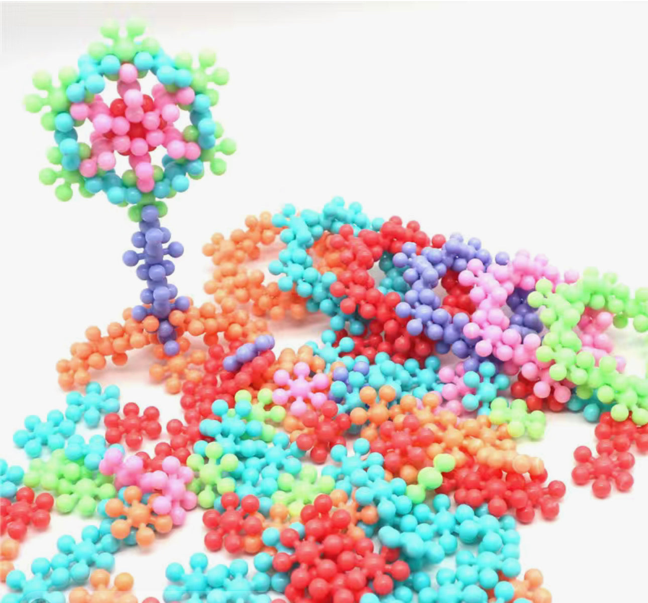 Bloques de construcción de flor de ciruelo Copo de nieve giratorio 3D