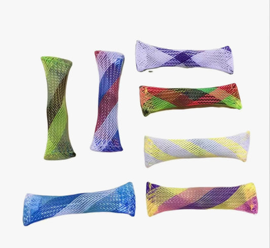 Fidget Toy With Marbles Braided Mesh Tube