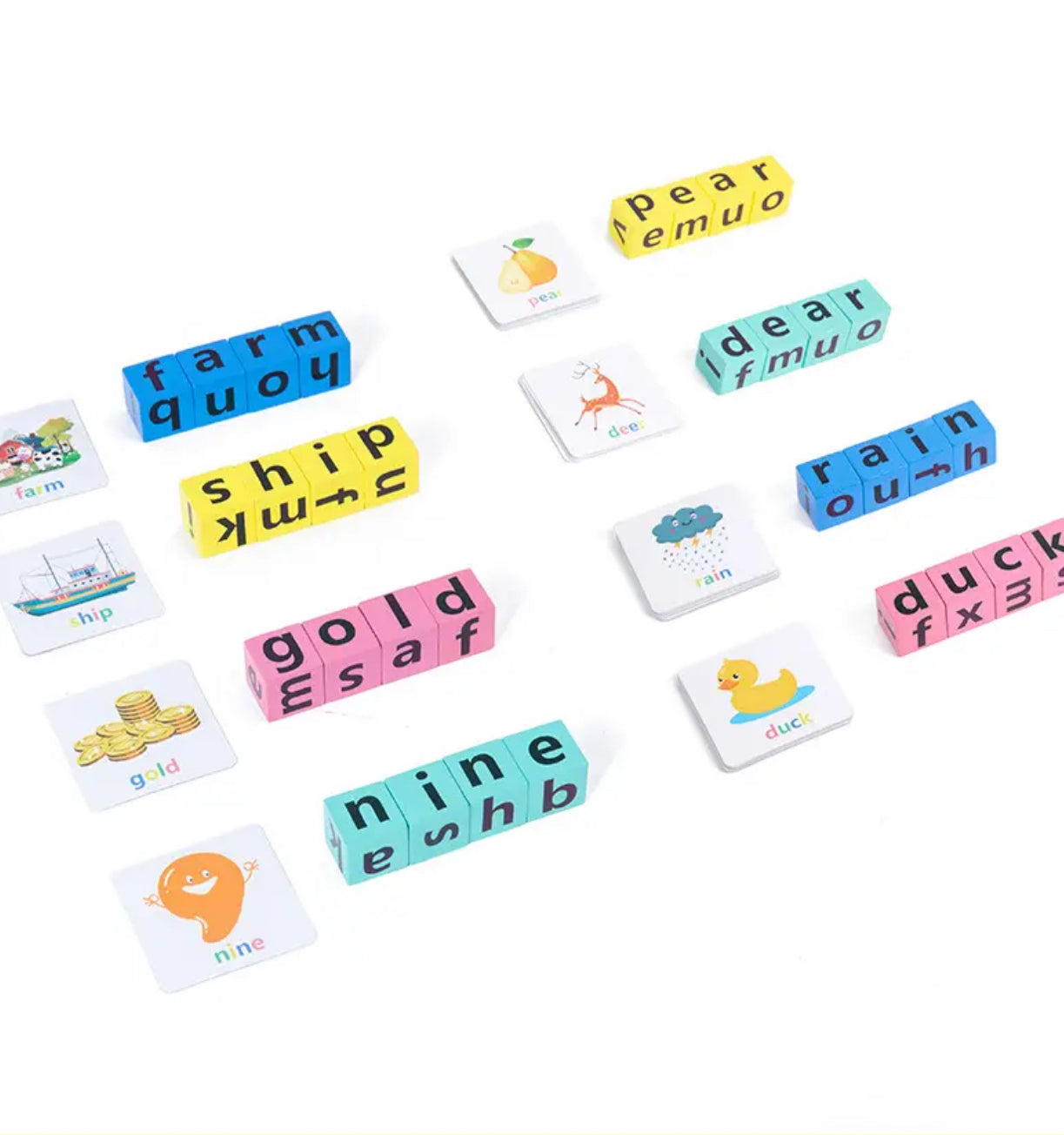 Wooden Reading Building Blocks