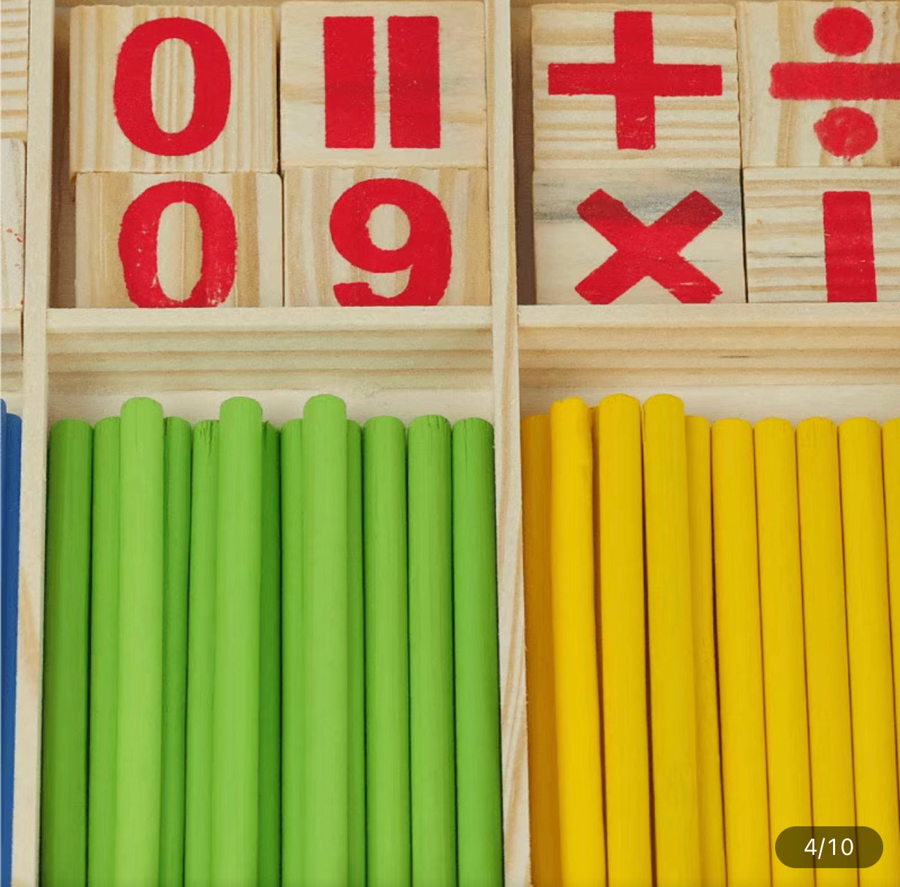 Juego de matemáticas de madera para contar