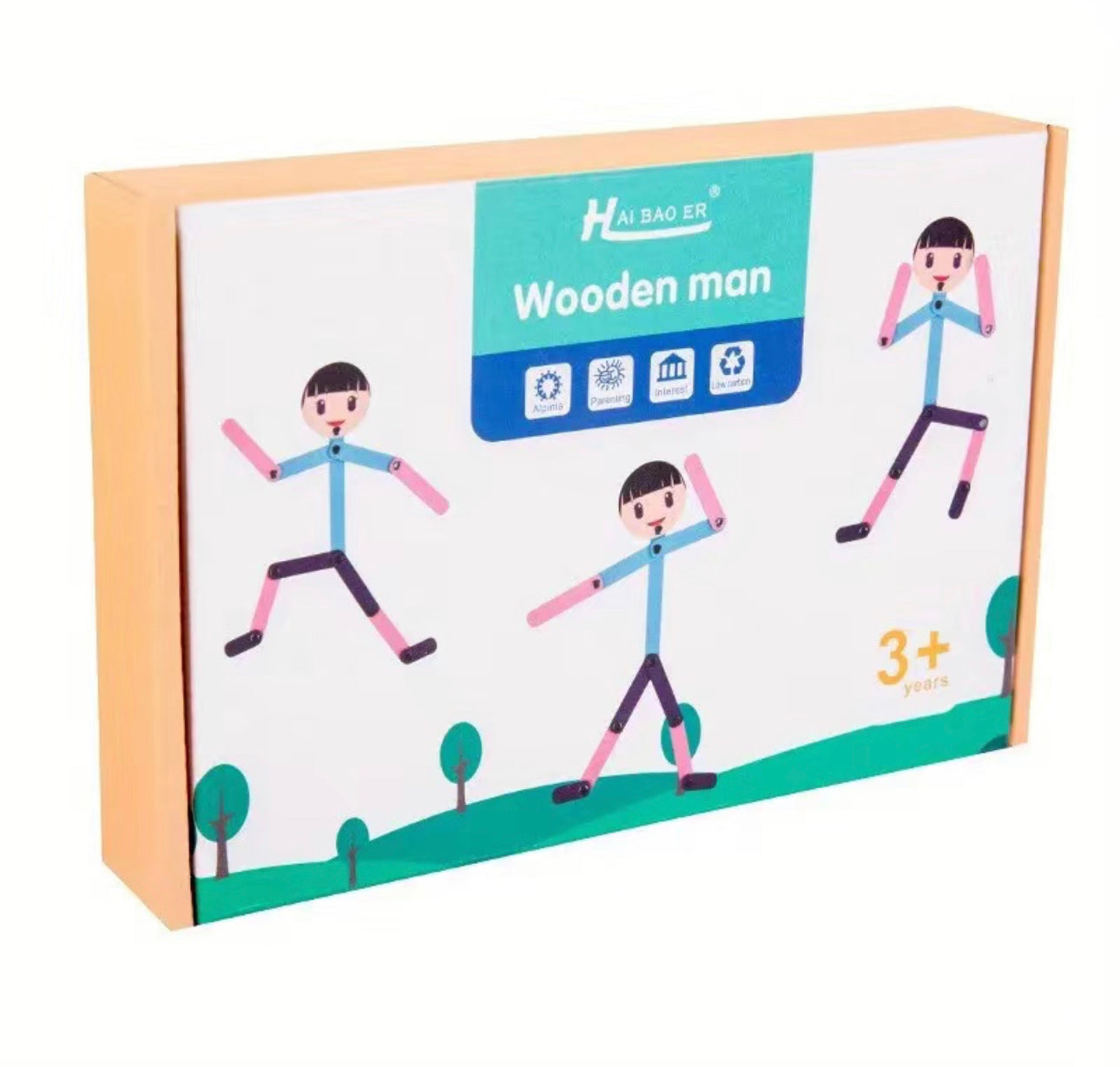 Wooden Puzzles: Body Actions Cards Matching Game