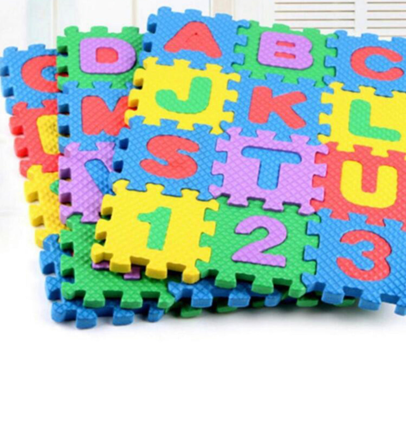 36 piezas de alfombra de piso súper pequeña, rompecabezas con números y letras