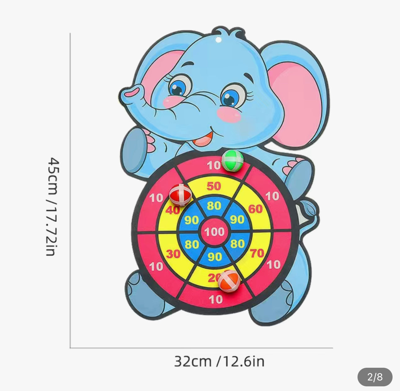 Elephant Sticky Ball Dart Board Cartoon