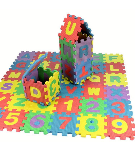 36pcs Super Small Floor Mat Puzzle Number Letter