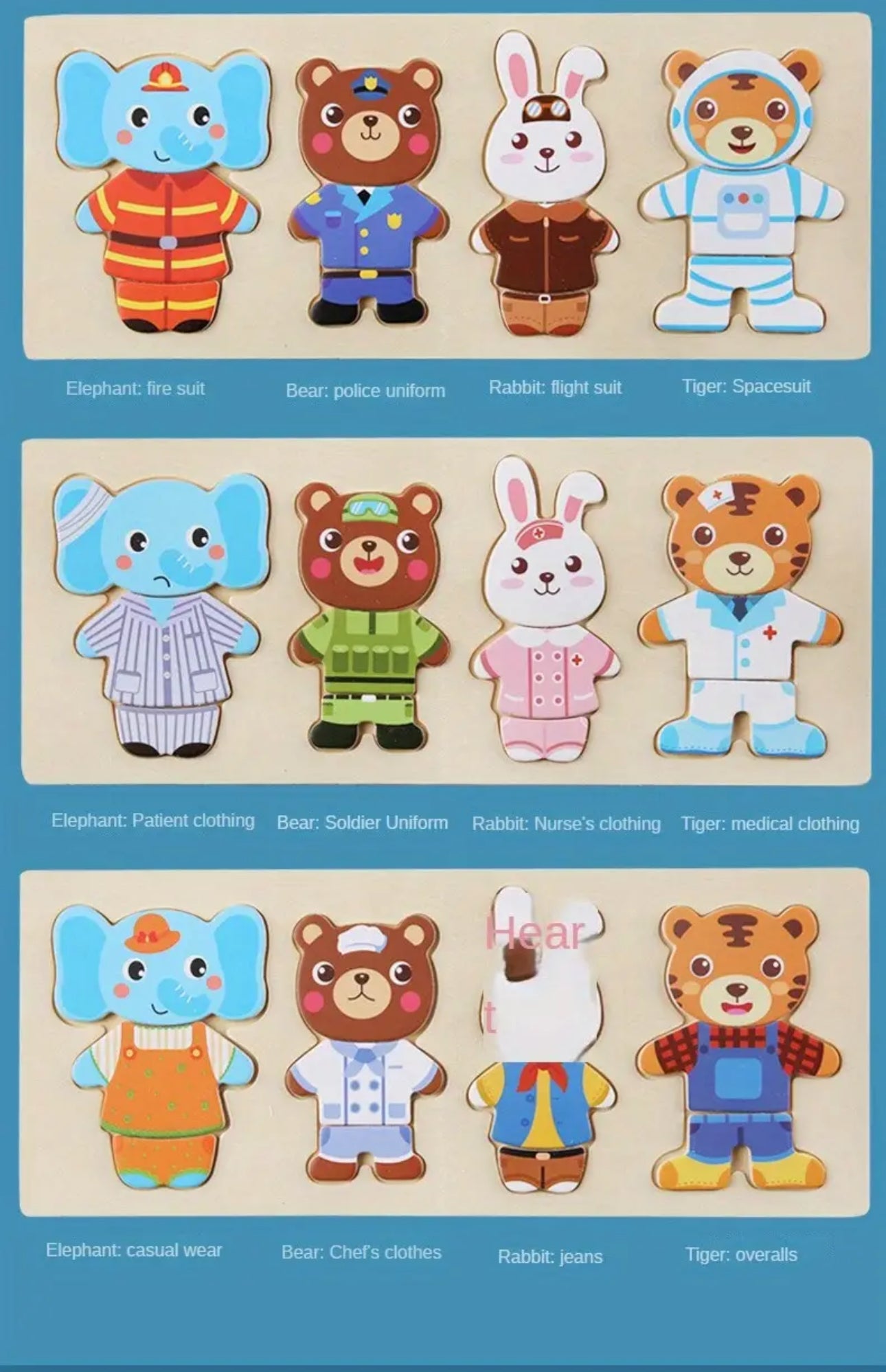 Wooden Animal Dress Up Puzzle