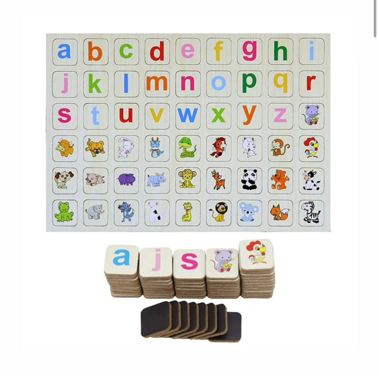 Wooden Magnetic Letter and Animals